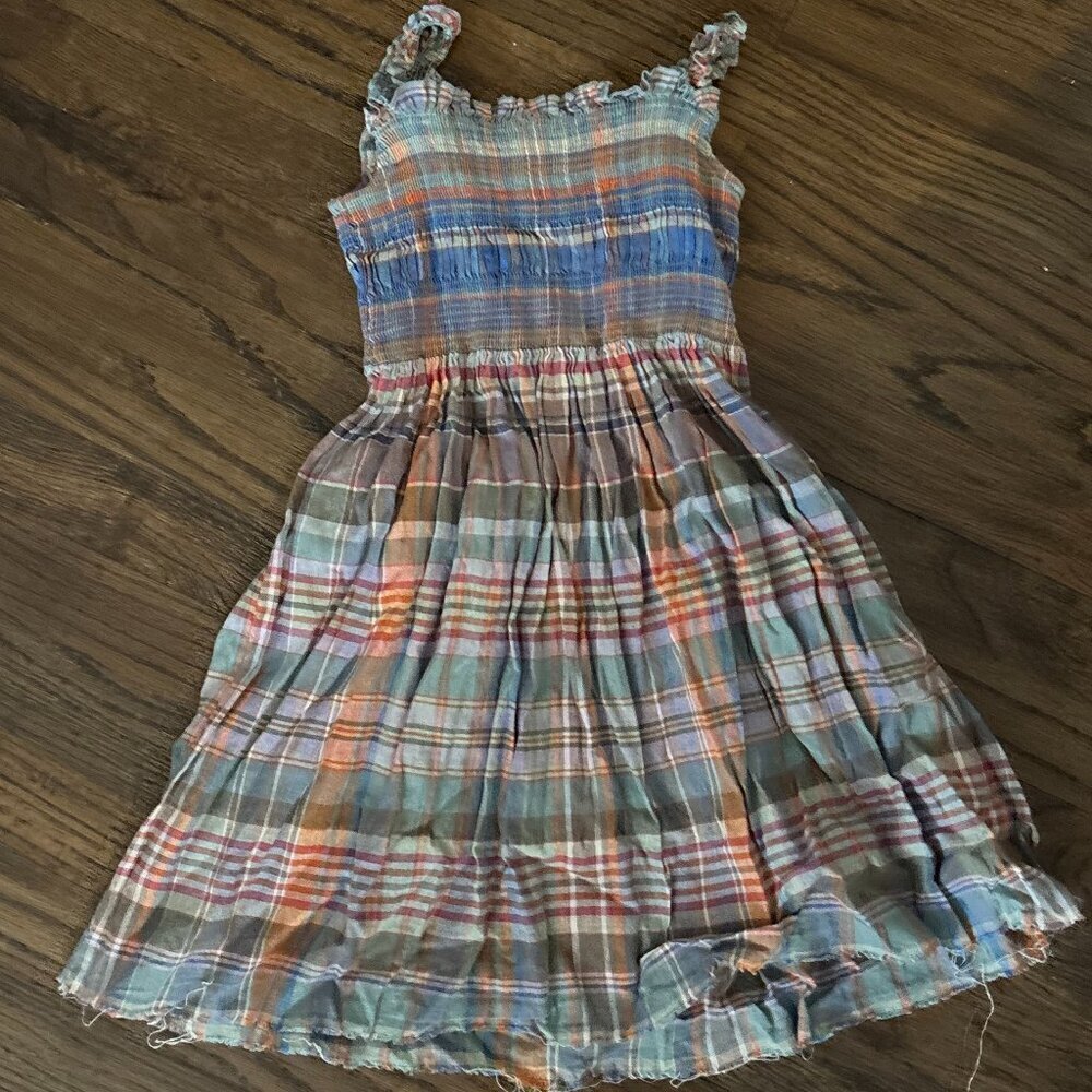 Beautiful RL Charming Rainbow Plaid Smocked Dress size 5